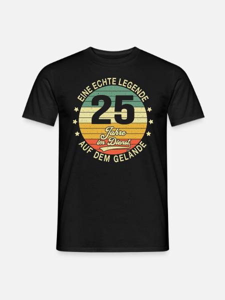 25 Jähriges Dienstjubiläum Retro Vintage - Männer T-Shirt - Schwarz