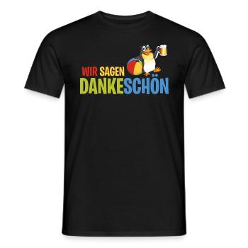 Dankeschön, Pinguin, Bier, Spruch, Cartoon, Lustig - Männer T-Shirt - Schwarz - Vorne - AI Model Male 178 light (178cm)