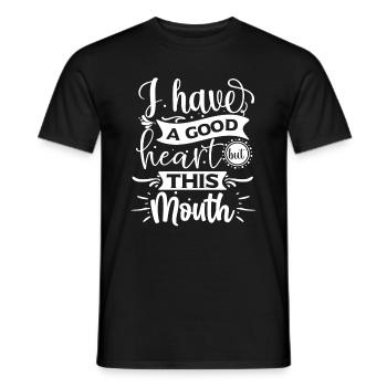 J’ai un bon cœur mais cette bouche - T-shirt homme - noir - Devant - AI Model Male 178 light (178cm)