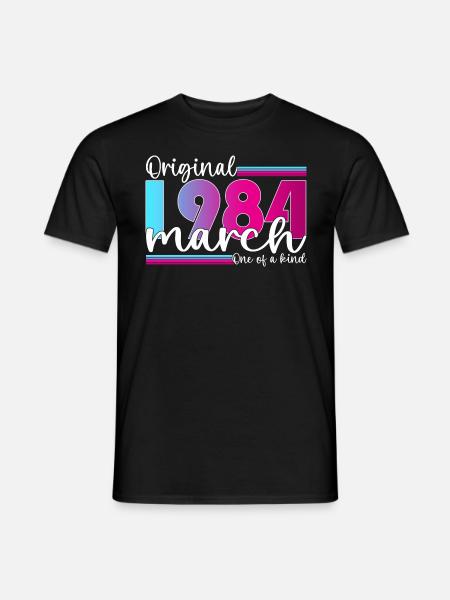 39. Geburtstag Frau Original März Jahrgang 1984 - Männer T-Shirt - Schwarz