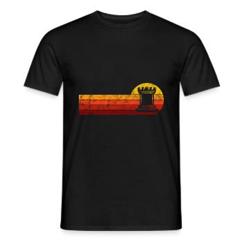Retro Schach Schachspieler Schachmatt Schachfigur - Männer T-Shirt - Schwarz - Vorne - AI Model Male 178 light (178cm)