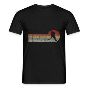 Hockey Hockey Sur Glace Rétro Patins Puck Ice - T-shirt homme - noir - Devant - AI Model Male 178 light (178cm)