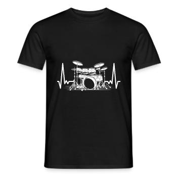 Batterie battement de coeur ECG batteur tambour - T-shirt homme - noir - Devant - AI Model Male 178 light (178cm)