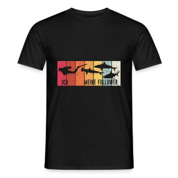 Ich Meine Follower Shark Haie Tauchen Taucher Vint - Männer T-Shirt - Schwarz - Vorne - AI Model Male 178 light (178cm)