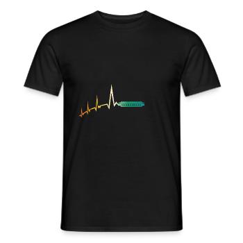 Harmonika Herzschlag Mundharmonika - Männer T-Shirt - Schwarz - Vorne - AI Model Male 178 light (178cm)