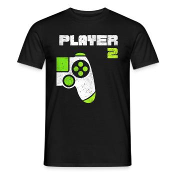 Player 1 Player 2 Gamer Partnerlook - Männer T-Shirt - Schwarz - Vorne - AI Model Male 178 light (178cm)