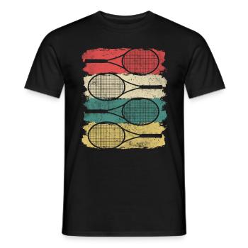 Tennis tennis de tennis Raquette - T-shirt homme - noir - Devant - AI Model Male 178 light (178cm)
