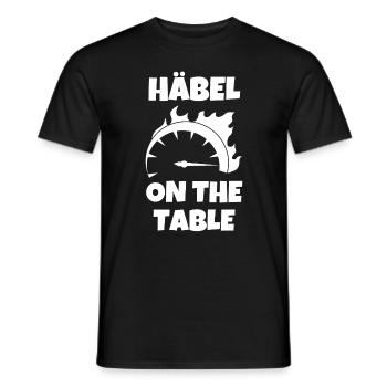 Häbel on the table Lokführer Geschenk - Männer T-Shirt - Schwarz - Vorne - AI Model Male 178 light (178cm)