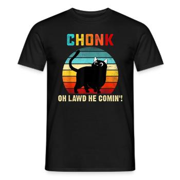 Chonk Cat Boys Cats Memes - Men's T-Shirt - black - Front - AI Model Male 178 light (178cm)
