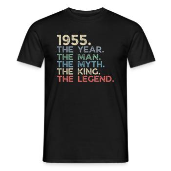 Jahrgang 1955 The Year Man Myth King Legend Retro - Männer T-Shirt - Schwarz - Vorne - AI Model Male 178 light (178cm)