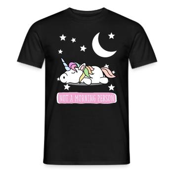 Unicorn sleep shirt pajamas pajamas - Men's T-Shirt - black - Front - AI Model Male 178 light (178cm)