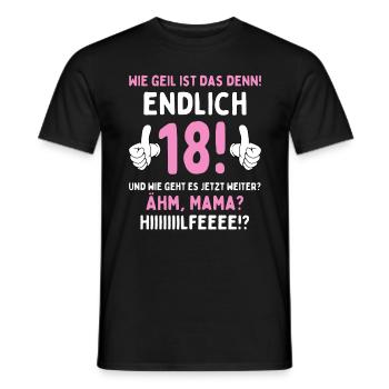 Endlich 18 Jahre 18. Geburtstag Jahrgang 2003 - Männer T-Shirt - Schwarz - Vorne - AI Model Male 178 light (178cm)
