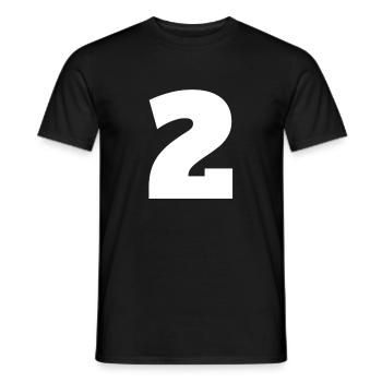 Number 2 Capital letters monogram - Men's T-Shirt - black - Front - AI Model Male 178 light (178cm)