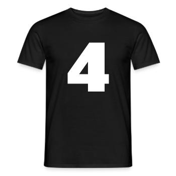 Number 4 Capital letters monogram - Men's T-Shirt - black - Front - AI Model Male 178 light (178cm)