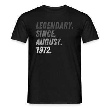 50th birthday 50 years August 1972 - Men's T-Shirt - black - Front - AI Model Male 178 light (178cm)