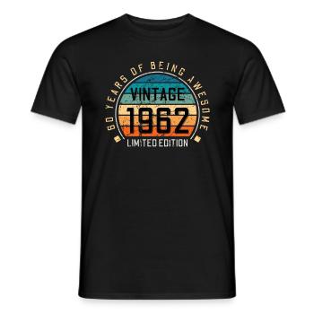 60e anniversaire 60 ans né en 1962 - T-shirt homme - noir - Devant - AI Model Male 178 light (178cm)