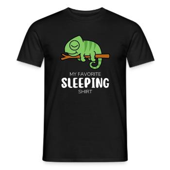 Ma chemise de couchage préférée Chemise de sommeil animal - T-shirt homme - noir - Devant - AI Model Male 178 light (178cm)