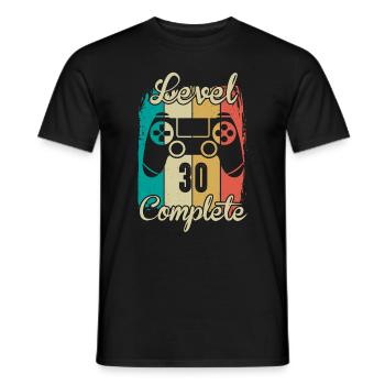 30th Birthday Shirt Gamer Level 30 Complete - Men's T-Shirt - black - Front - AI Model Male 178 light (178cm)