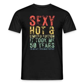 50e anniversaire Décoration pour hommes 50 ans drôle - T-shirt homme - noir - Devant - AI Model Male 178 light (178cm)