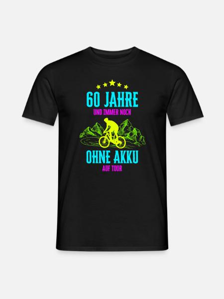 60. Geburtstag 60 Jahre Fahrrad Fahrradfahrer - Männer T-Shirt - Schwarz