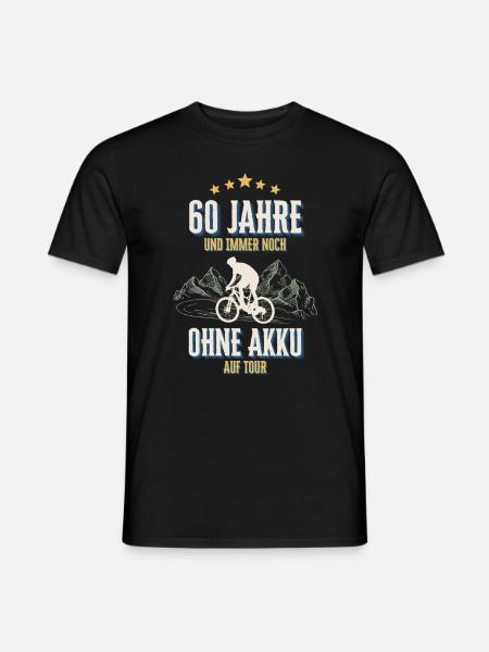 60. Geburtstag 60 Jahre Fahrrad Fahrradfahrer - Männer T-Shirt - Schwarz