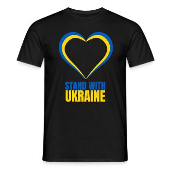 Stand avec Ukraine Vintage Ukraine Flag - T-shirt homme - noir - Devant - AI Model Male 178 light (178cm)