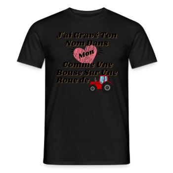 j ai gravé ton nom dans mon cœur comme une roue - T-shirt homme - noir - Devant - AI Model Male 178 light (178cm)
