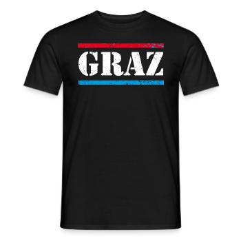 Graz - Männer T-Shirt - Schwarz - Vorne - AI Model Male 178 light (178cm)