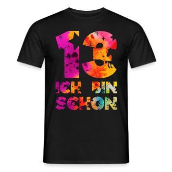 ICH BIN SCHON 13 EINHORN 13. GEBURTSTAG - Männer T-Shirt - Schwarz - Vorne - AI Model Male 178 light (178cm)