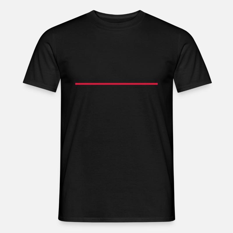 Strich - Männer T-Shirt - Schwarz