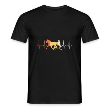 Trotter dans le style Heartbeat ECG Pulse - T-shirt homme - noir - Devant - AI Model Male 178 light (178cm)