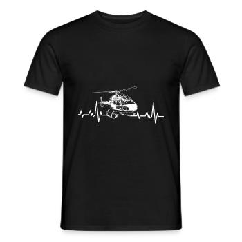 Herzschlag Helikoper Puls Hubschrauber Helikopterp - Männer T-Shirt - Schwarz - Vorne - AI Model Male 178 light (178cm)
