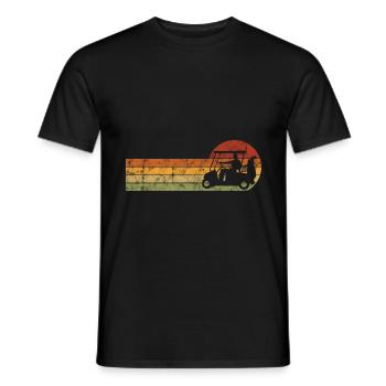 Golfcart Retro Golfer Golfschläger Golfball Golf - Männer T-Shirt - Schwarz - Vorne - AI Model Male 178 light (178cm)
