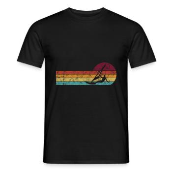 Surfen Windsurfer Windsurfen Windsurfing Retro - Männer T-Shirt - Schwarz - Vorne - AI Model Male 178 light (178cm)