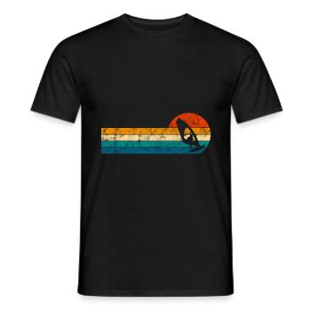 Windsurfing Windsurfing Windsurfer Retro Surfing - Men's T-Shirt - black - Front - AI Model Male 178 light (178cm)