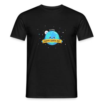 happy earthday - Men's T-Shirt - black - Front - AI Model Male 178 light (178cm)