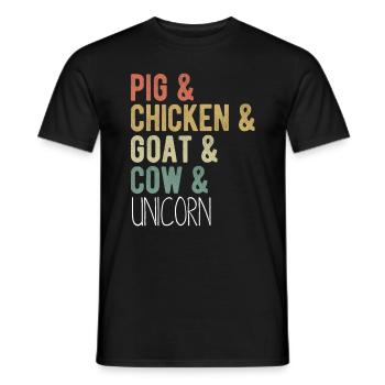 Animaux de la ferme drôles - cadeau rétro amoureux des animaux - T-shirt homme - noir - Devant - AI Model Male 178 light (178cm)