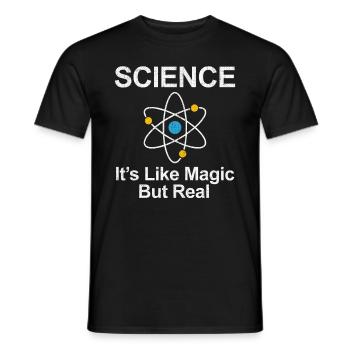 Science - C'est comme un cadeau magique mais réel - T-shirt homme - noir - Devant - AI Model Male 178 light (178cm)