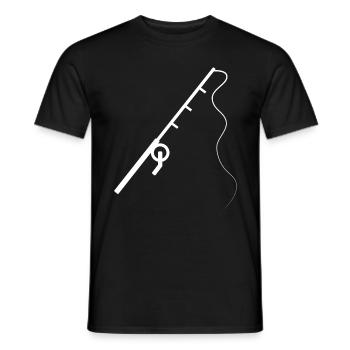 Fishing rod fisherman angler - Men's T-Shirt - black - Front - AI Model Male 178 light (178cm)