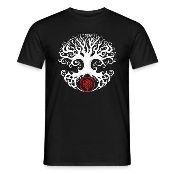 Wikinger Yggdrasil - Weltenbaum - Lebensbaum - Männer T-Shirt - Schwarz - Vorne - AI Model Male 178 light (178cm)