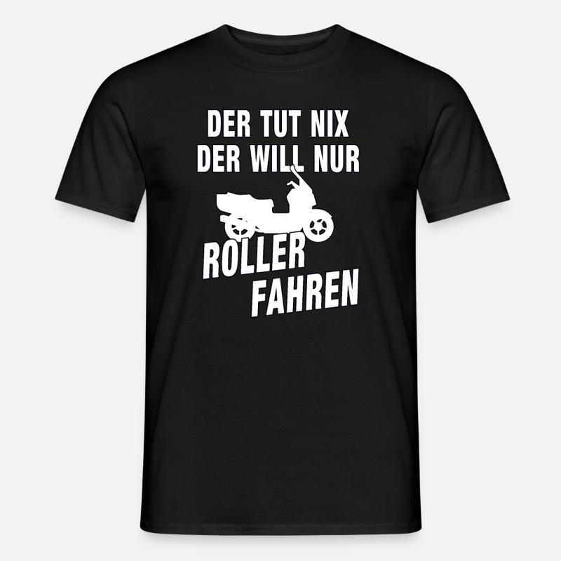 Motorroller Roller Rollerfahrer Geschenk - Männer T-Shirt - Schwarz