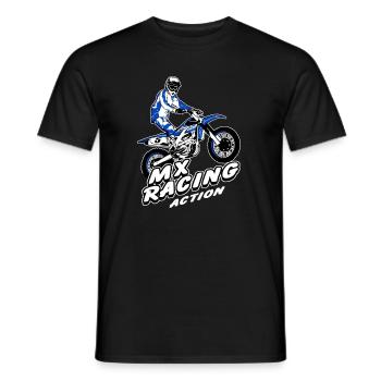 Moto Cross - Motocross - Supercross - MX - SX - Männer T-Shirt - Schwarz - Vorne - AI Model Male 178 light (178cm)