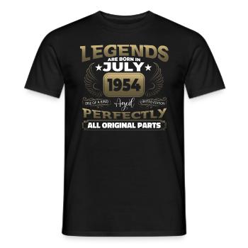 Legend Vintage 1954 July 70th Birthday Gift - Men's T-Shirt - black - Front - AI Model Male 178 light (178cm)
