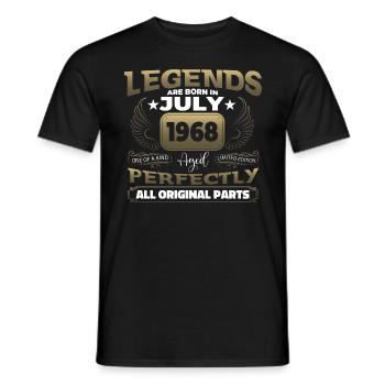 Legend Born 1968 July 54th Birthday Gift - Men's T-Shirt - black - Front - AI Model Male 178 light (178cm)