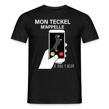 Chien teckel Cadeau Humour Homme Ou Femme - T-shirt homme - noir - Devant - AI Model Male 178 light (178cm)