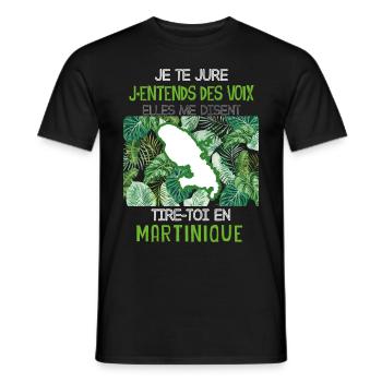 Tire-toi en Martinique Cadeau Homme Et Femme - T-shirt homme - noir - Devant - AI Model Male 178 light (178cm)