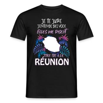 La Réunion me Manque Humour Homme Ou Femme - T-shirt homme - noir - Devant - AI Model Male 178 light (178cm)