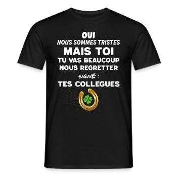 Les Collègues Sont Tristes Cadeau Départ - T-shirt homme - noir - Devant - AI Model Male 178 light (178cm)