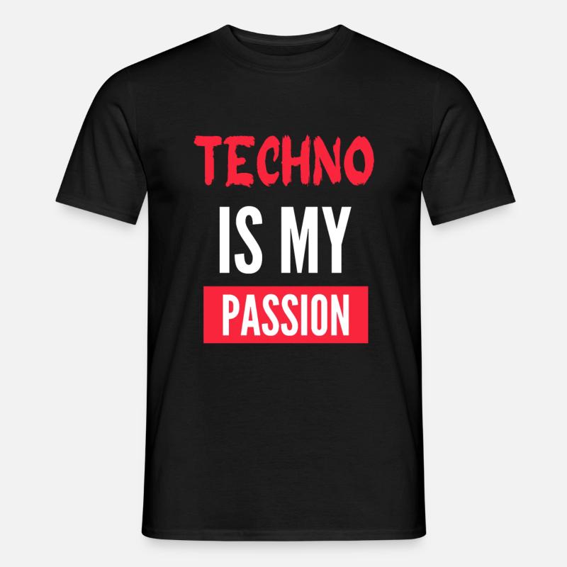 Techno ist meine Leidenschaft - Männer T-Shirt - Schwarz