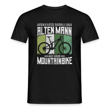 FULLY MTB HARDTAIL ALTER MANN MOUNTAINBIKE SPRUCH - Männer T-Shirt - Schwarz - Vorne - AI Model Male 178 light (178cm)